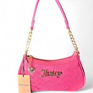 Juicy Couture Pink Heartless Shoulder Bag – Heart Charm Purse, Y2K Mini Handbag